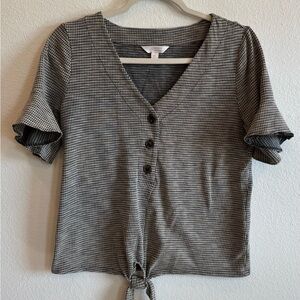 LC Lauren Conrad Black and White Gingham Blouse